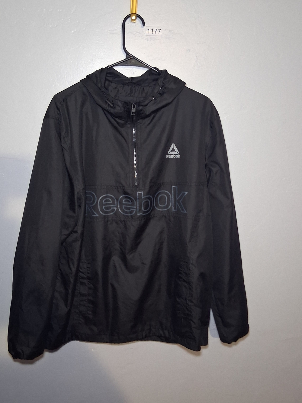 Reebok Men’s Black Hooded Windbreaker